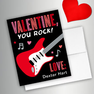 Cartão De Festividades Namorados Você Rock Red Guitar Kids Dia de os namo