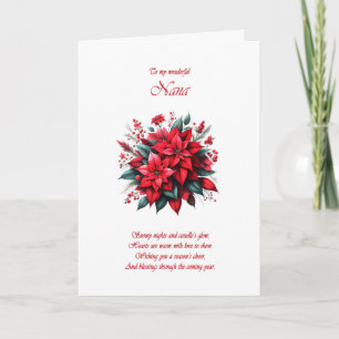 Cartão De Festividades Nanas Poinsettias de Natal 