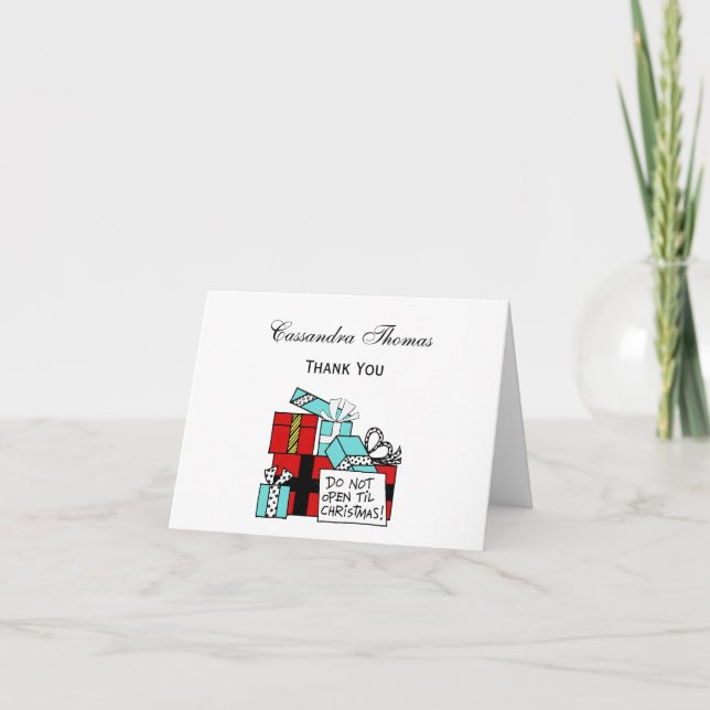 Cartão De Festividades Não Abrir até o Natal apresentar Natal (Frente)