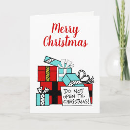 Cartão De Festividades Não Abrir até o Natal apresentar Natal