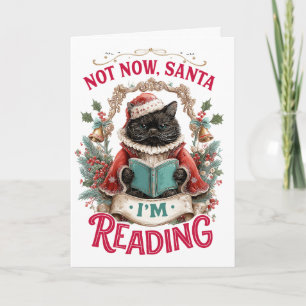 Cartão De Festividades Não Agora Papai Noel Estou Lendo
