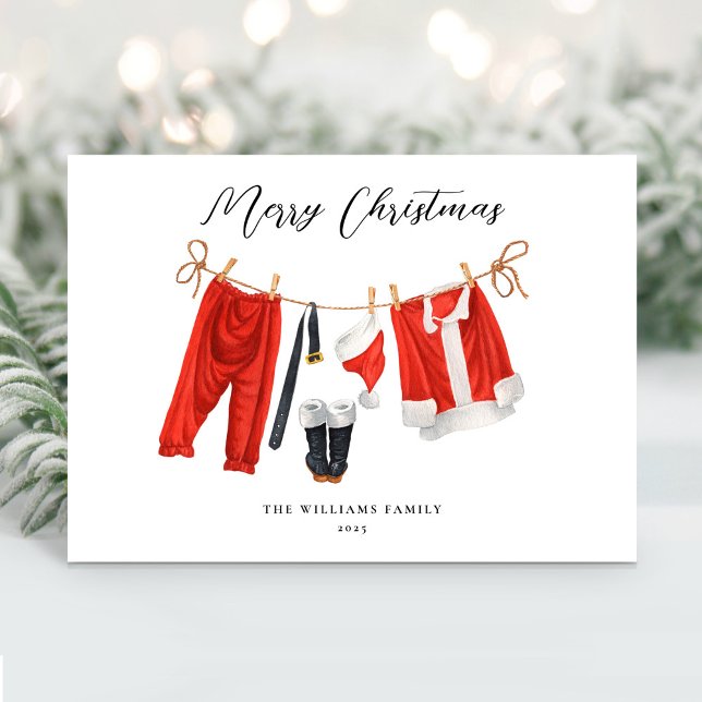 Cartão De Festividades Não-Foto de Natal de Papais noeis exclusivos (Unique Santa Christmas Non-Photo Holiday Card)