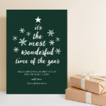 Cartão De Festividades Não Foto do Roteiro Verde da Época Mais Maravilhos<br><div class="desc">Cartão de Feriado Não Fotográfico do Script Verde de Época Mais Maravilhosa do Ano. Envie cartões de natal personalizáveis e personalizados a amigos, colegas e familiares em cartões de estilo simples, chic, elegantes e modernos de design fotofestivo, minimalista natural! Abaixo, a caligrafia apresenta sua mensagem de saudação personalizada na tipografia...</div>