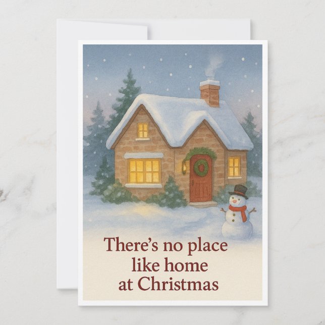 Cartão De Festividades Não há lugar como casa no Natal (Frente)