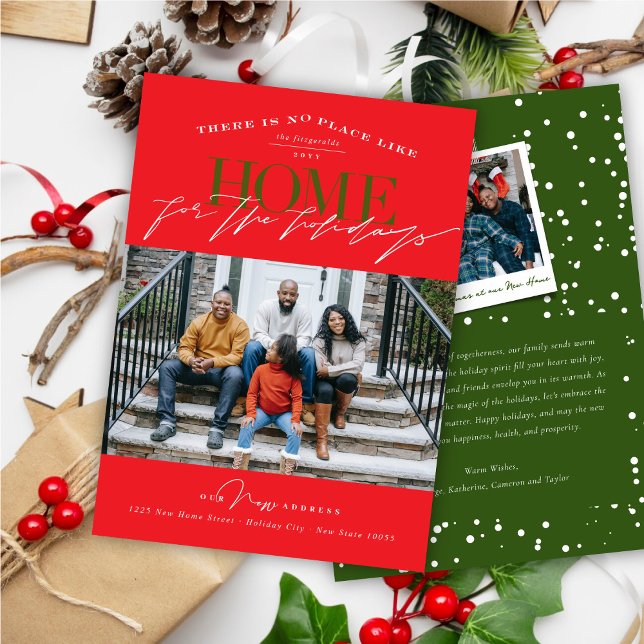 Cartão De Festividades Não Há Lugar Como Casa Para A Foto De Férias (Criador carregado)