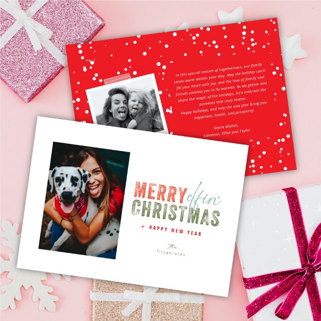 Cartão De Festividades Não Mais Morreram Dias Simples Foto De Natal Engra (Criador carregado)