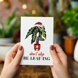 Cartão De Festividades Não Pare de Acreditar na Casa de Planta de Natal d