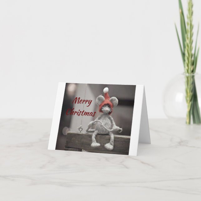 CARTÃO DE FESTIVIDADES **NÃO** TÃO QUIETO COMO UM RATO "NO NATAL" (Frente)