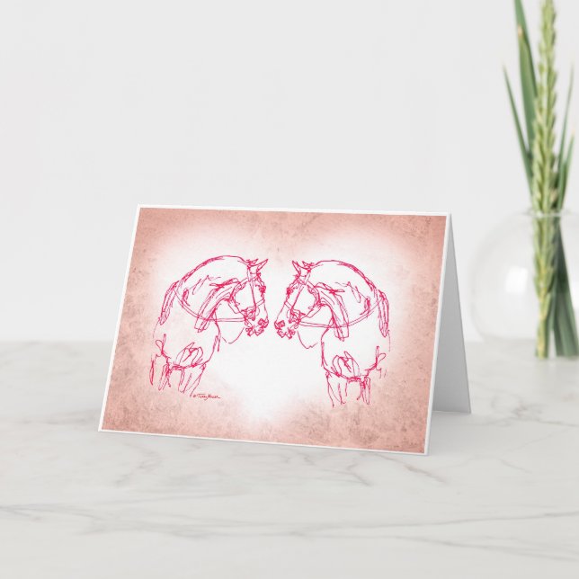 Cartão De Festividades Nariz a Nariz Grande Coração (Frente)