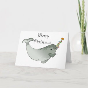 Cartão De Festividades Narwhal Christmas