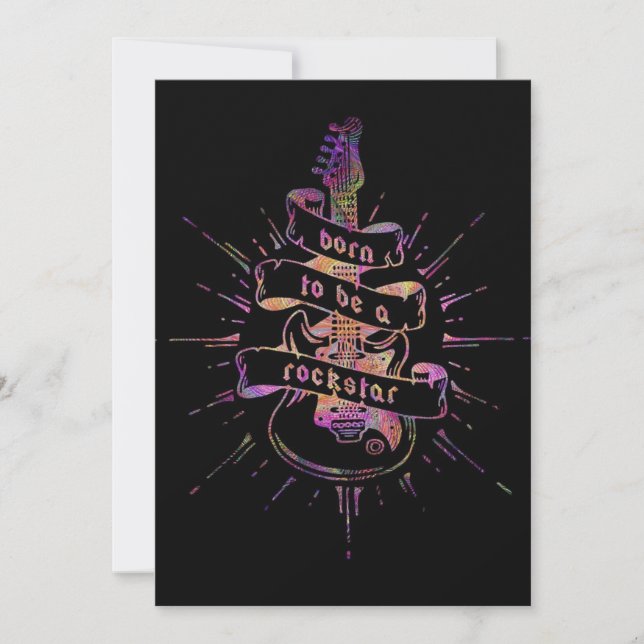 Cartão De Festividades Nascer de ser uma estrela do Rock (Frente)