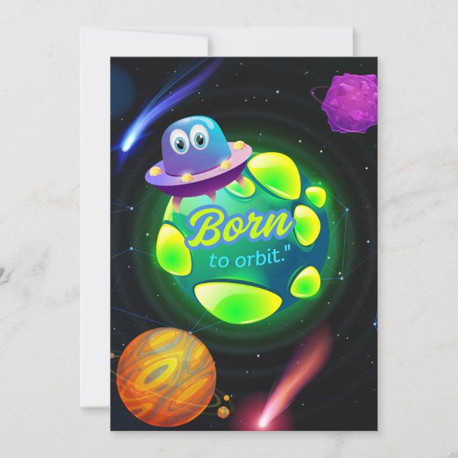 Cartão De Festividades Nascer para órbita (Frente)