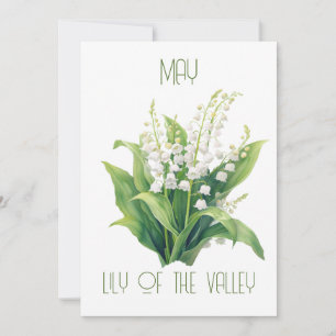 Cartão De Festividades Nascimento Mês da Flor Maio à Lily Aniversário