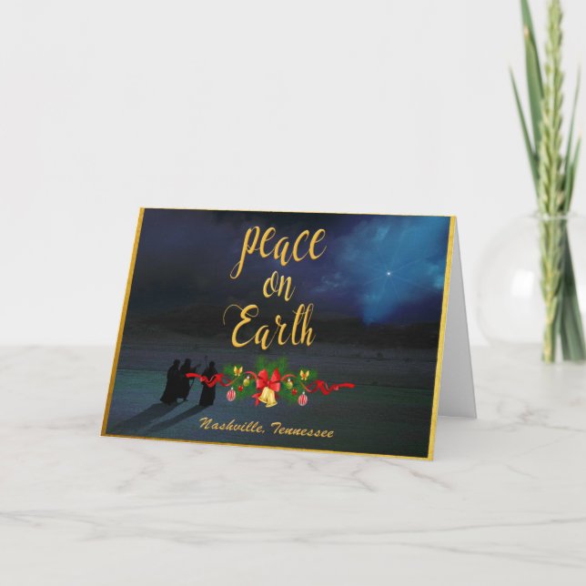 Cartão De Festividades Nashville Custom Christmas Card - Peace On Earth (Frente)