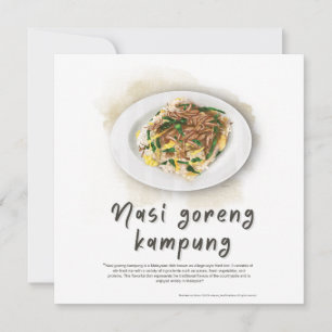 Cartão De Festividades Nasi Goreng Fried Rice Malásia