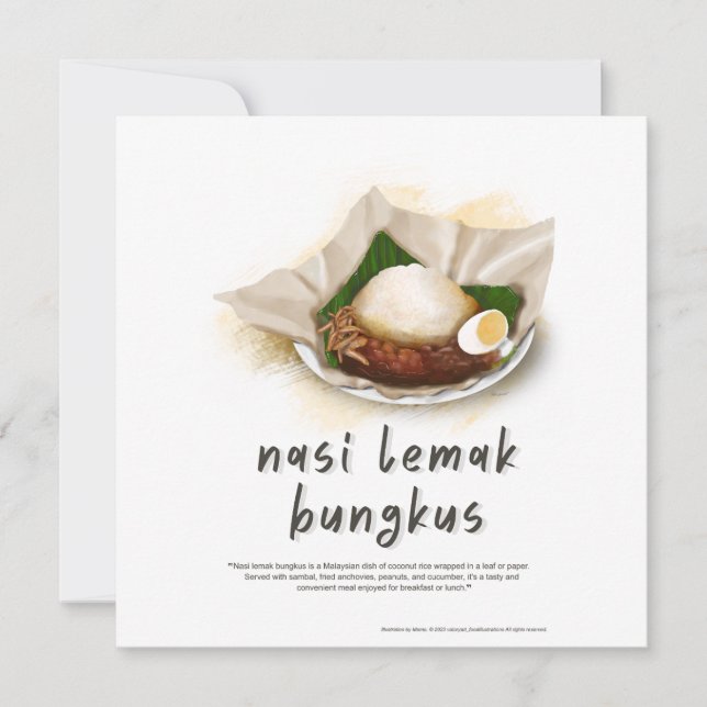 Cartão De Festividades Nasi Lemak Bungkus Malásia (Frente)