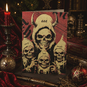 Cartão De Festividades Natais Esotéricos de Esqueletos & Horror Gótico do