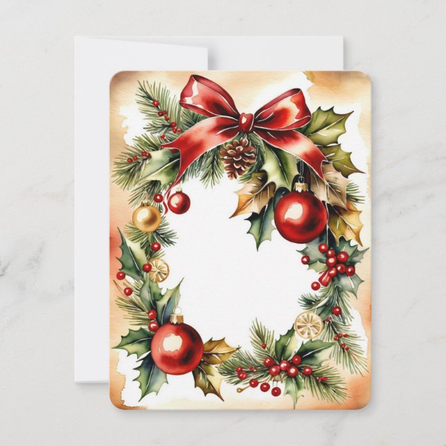 Cartão De Festividades natais vintages (Frente)