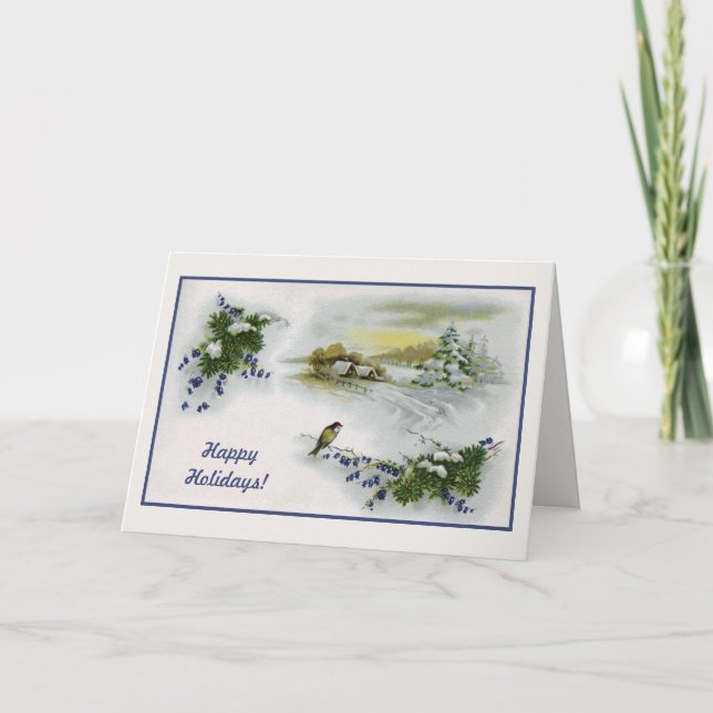 Cartão De Festividades Natais vintages (Frente)