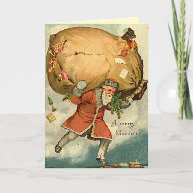 Cartão De Festividades Natais vintages Angel Card (Frente)