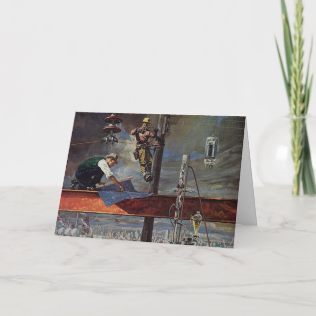 Cartão De Festividades Natais vintages, Construção (Frente)