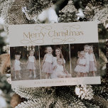Cartão De Festividades NATAIS VINTAGES de fotos da família moderna AUDREY<br><div class="desc">Cartão de Férias dos Natais vintages da Família Moderna Dourada AUDREY. Personalize a frente do cartão com uma foto,  seu nome de família e o ano. Personalize as costas com um cartões de natal opcional ou notícias de família,  e seu nome de família.</div>