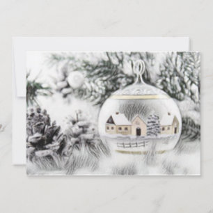 Cartão De Festividades Natais vintages Decorações Ornamentos Aquarela