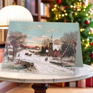 Cartão De Festividades Natais vintages Eve Greeting Card