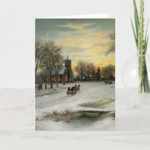 Cartão De Festividades natais vintages Eve Night Ornament Pendente