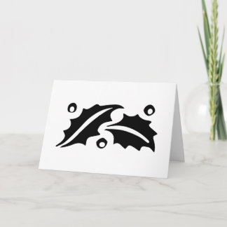 Cartão De Festividades Natais vintages Holly Berries Black White