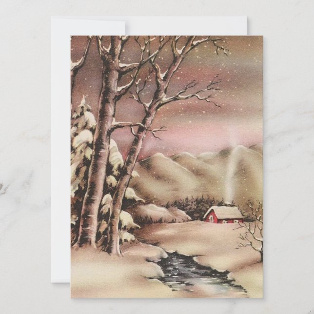 Cartão De Festividades Natais vintages House (Frente)