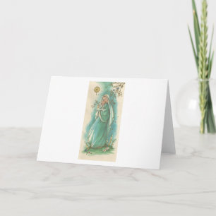 Cartão De Festividades Natais vintages Mãe E Filho