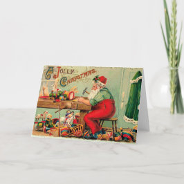 Cartão De Festividades Natais vintages no Workshop Papai noel