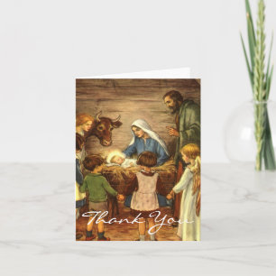 Cartão De Festividades Natais vintages Obrigado