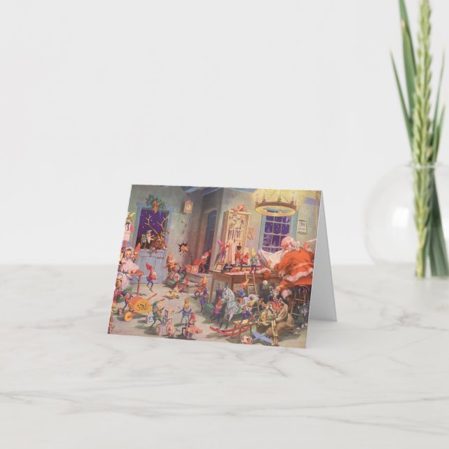 Cartão De Festividades Natais vintages Obrigado (Frente)