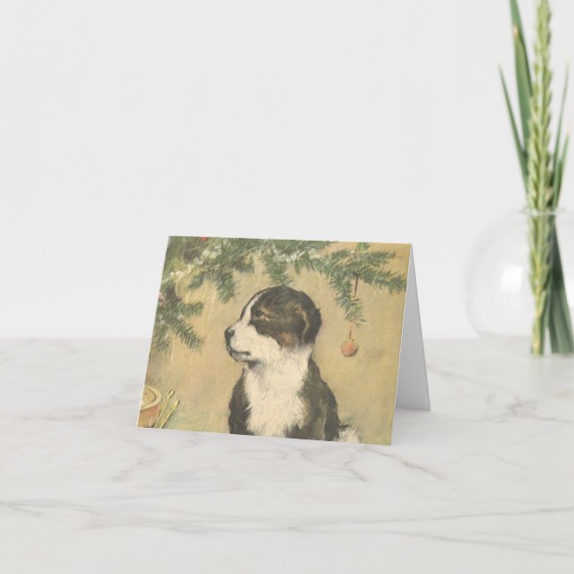 Cartão De Festividades Natais vintages Obrigado (Frente)