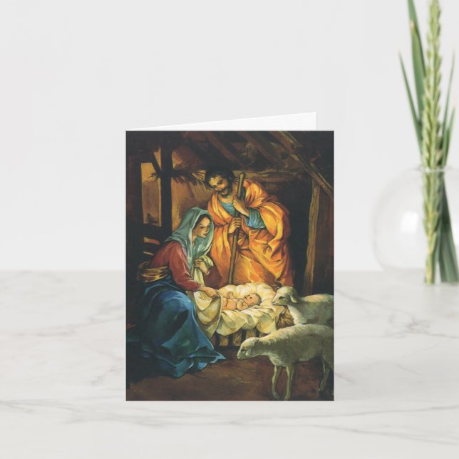 Cartão De Festividades Natais vintages Obrigado (Frente)