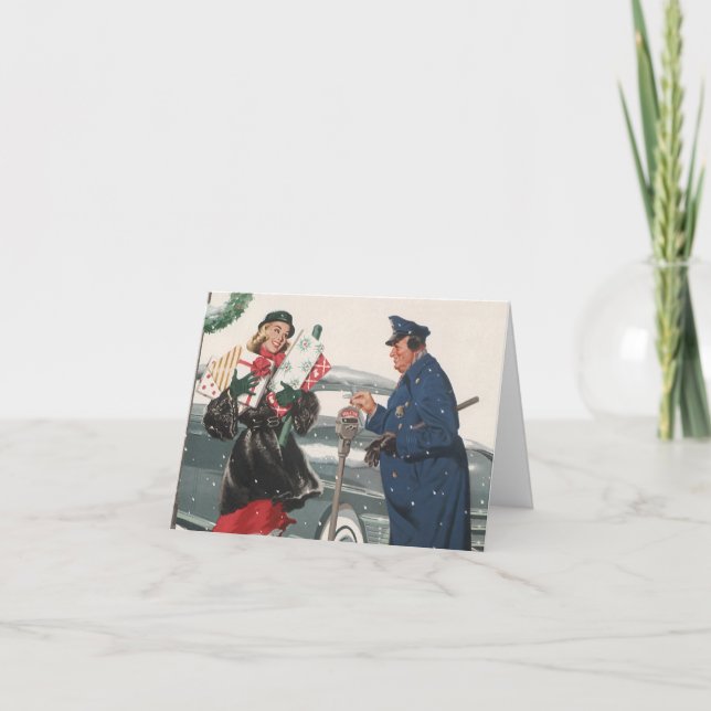 Cartão De Festividades Natais vintages Obrigado (Frente)