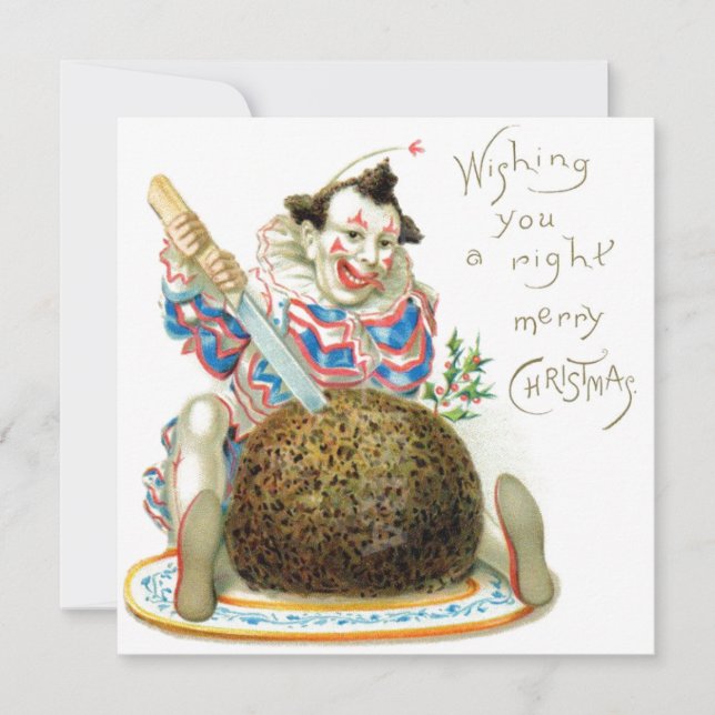 Cartão De Festividades Natais vintages Palhaços (Frente)