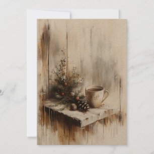 Cartão De Festividades Natais vintages - Pintagem de óleo em petições