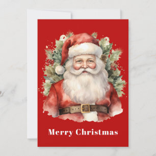 Cartão De Festividades Natais vintages que Santa Claus sorri