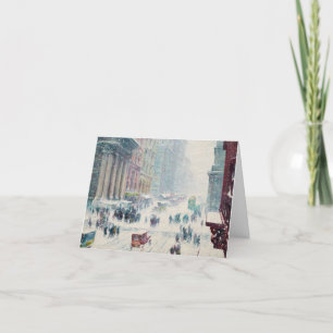 Cartão De Festividades Natais vintages, Quinta Avenida no inverno (c.1911