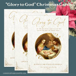 Cartão De Festividades Natais vintages Religiosos Natividade Jesus<br><div class="desc">Apresentando uma bela imagem tradicional católica da Natividade do Nascimento de Jesus,  com Maria e José.</div>
