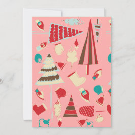 Cartão De Festividades Natais vintages Rosa