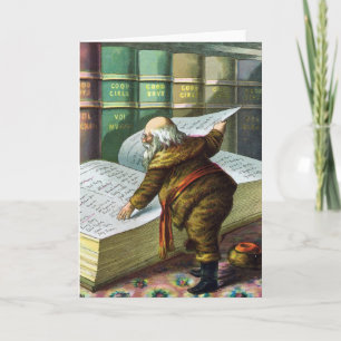 Cartão De Festividades natais vintages, Santa Claus, Lista Bela