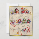 Cartão De Festividades Natais vintages Snowman<br><div class="desc">Natais vintages Retro Cartão de Férias Snowman.</div>