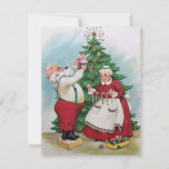 Cartão De Festividades Natais vintages Sr. e Sra. Claus<br><div class="desc">Natais vintages Sr. e Sra. Claus Holiday Card.</div>