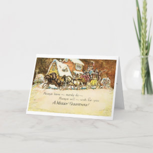 Cartão De Festividades natais vintages - Um Desejo para Você,