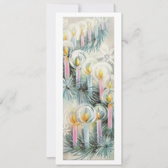 Cartão De Festividades Natais vintages Velas (Frente)