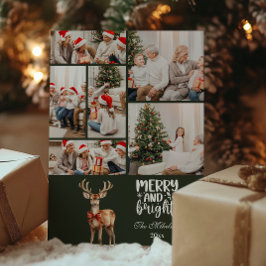 Cartão De Festividades Natais vintages Verdes 6 Família de Fotos